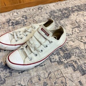 Converse Kids Cream Sneakers with Red Accents